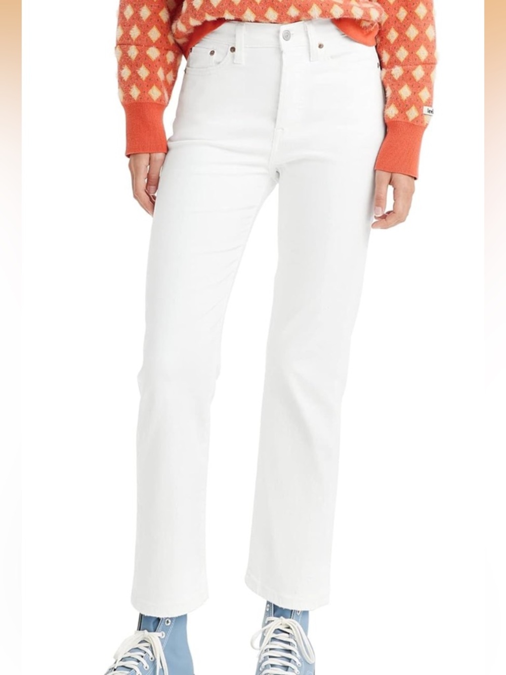 Levi’s Women's Wedgie Straight Jeans in White Stonewash